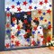 6 Sheets Glitter Stars Window Clings Patriotic Glitter Blue Red White Stars Window Stickers Double-Sided 4th of July for Party Supplies